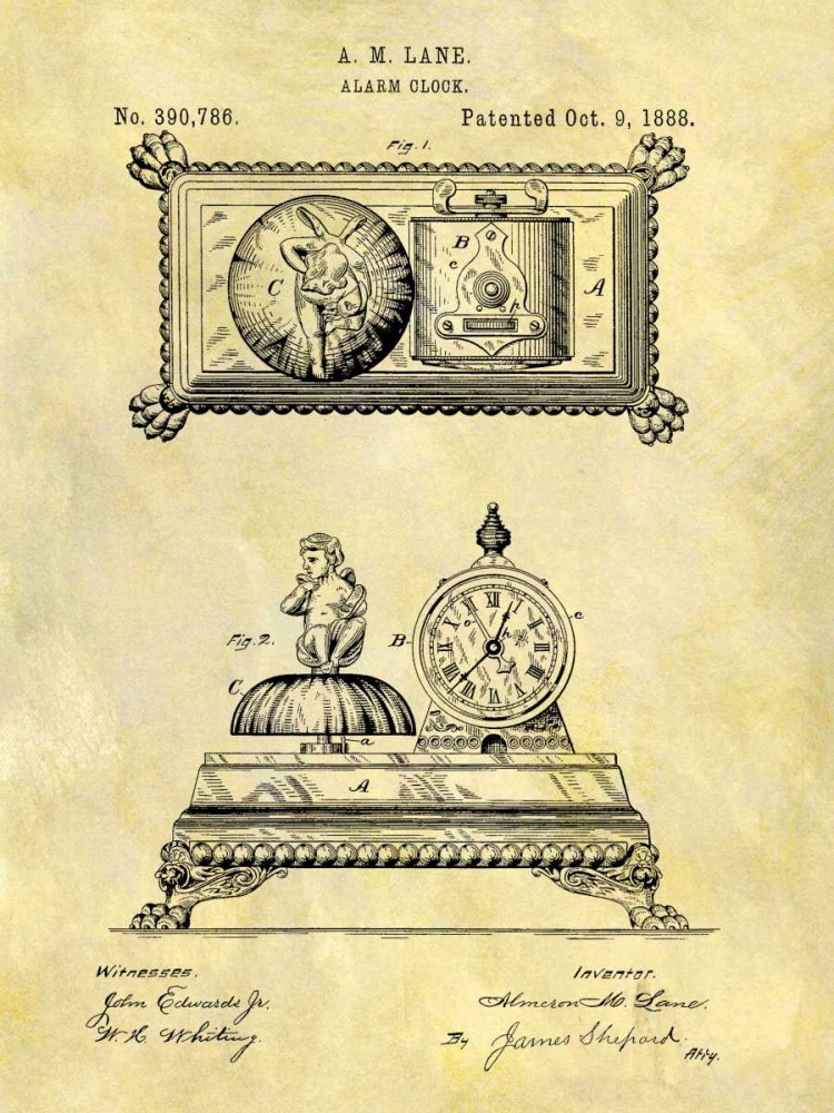 Wall Art Painting id:318161, Name: Alarm Clock - 1888, Artist: Sproul, Dan