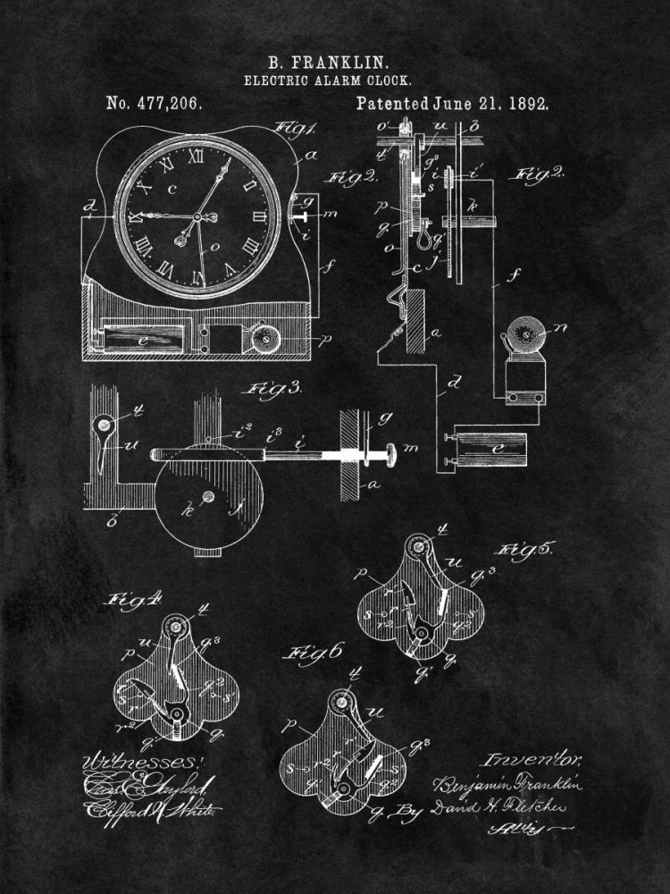 Wall Art Painting id:318166, Name: Electric Alarm Clock - 1892-Bla, Artist: Sproul, Dan