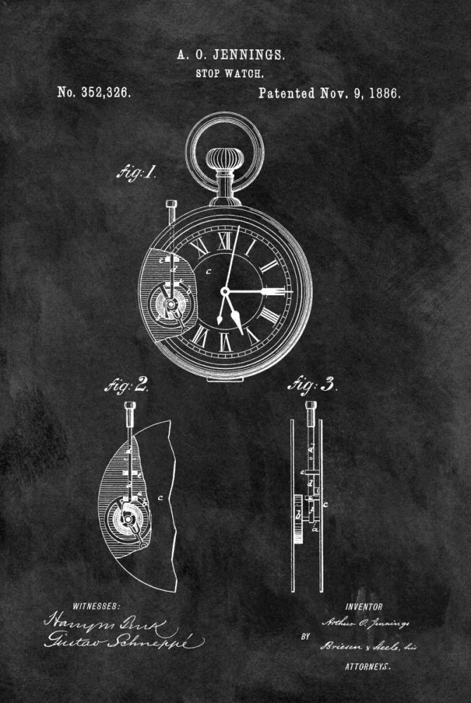Wall Art Painting id:318168, Name: Stop Watch-Black, Artist: Sproul, Dan
