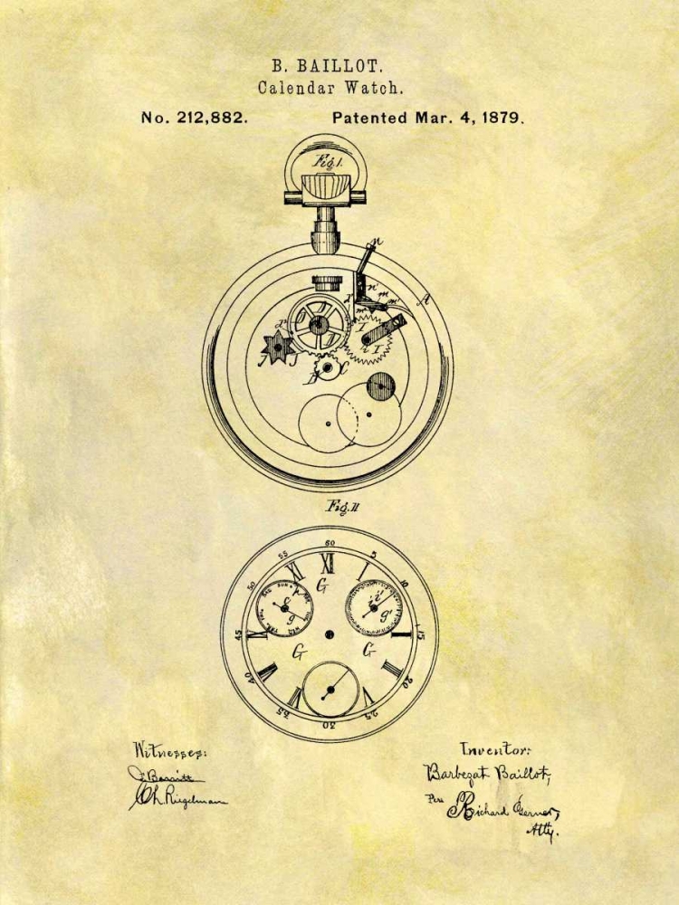 Wall Art Painting id:318169, Name: Calendar Watch - 1879, Artist: Sproul, Dan