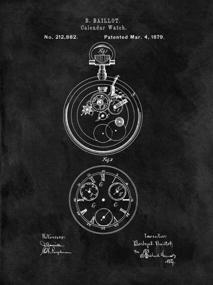 Wall Art Painting id:318170, Name: Calendar Watch - 1879-Black, Artist: Sproul, Dan
