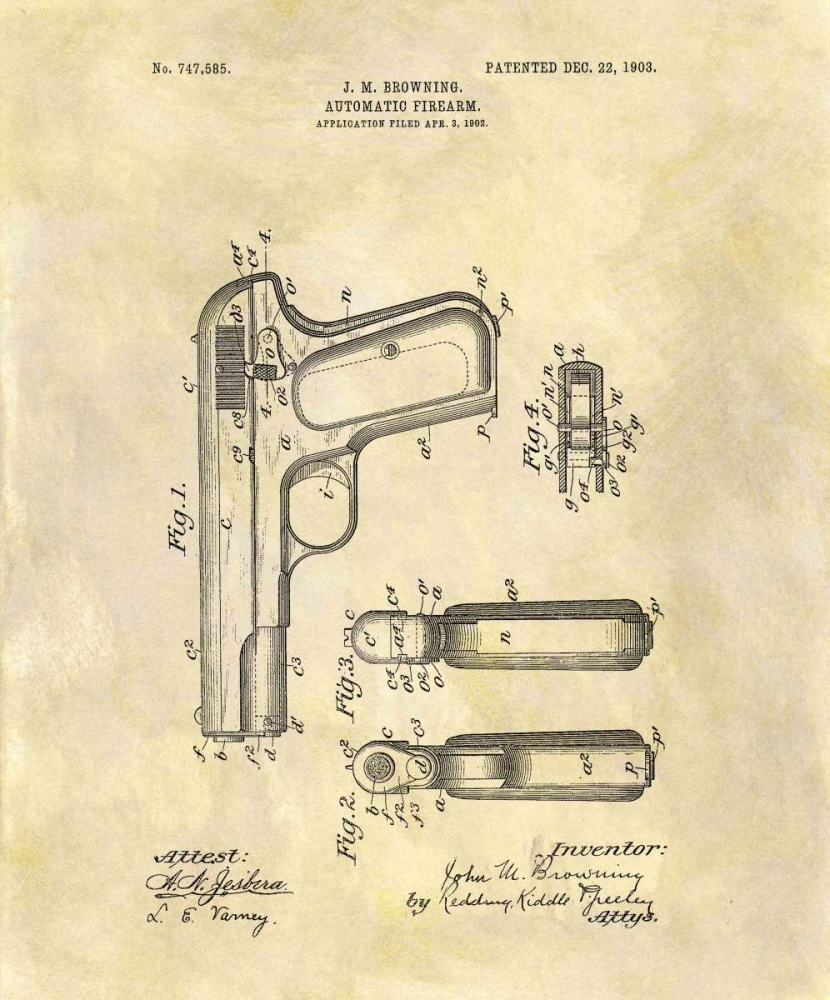 Art Print: Automatic Firearm - 1902