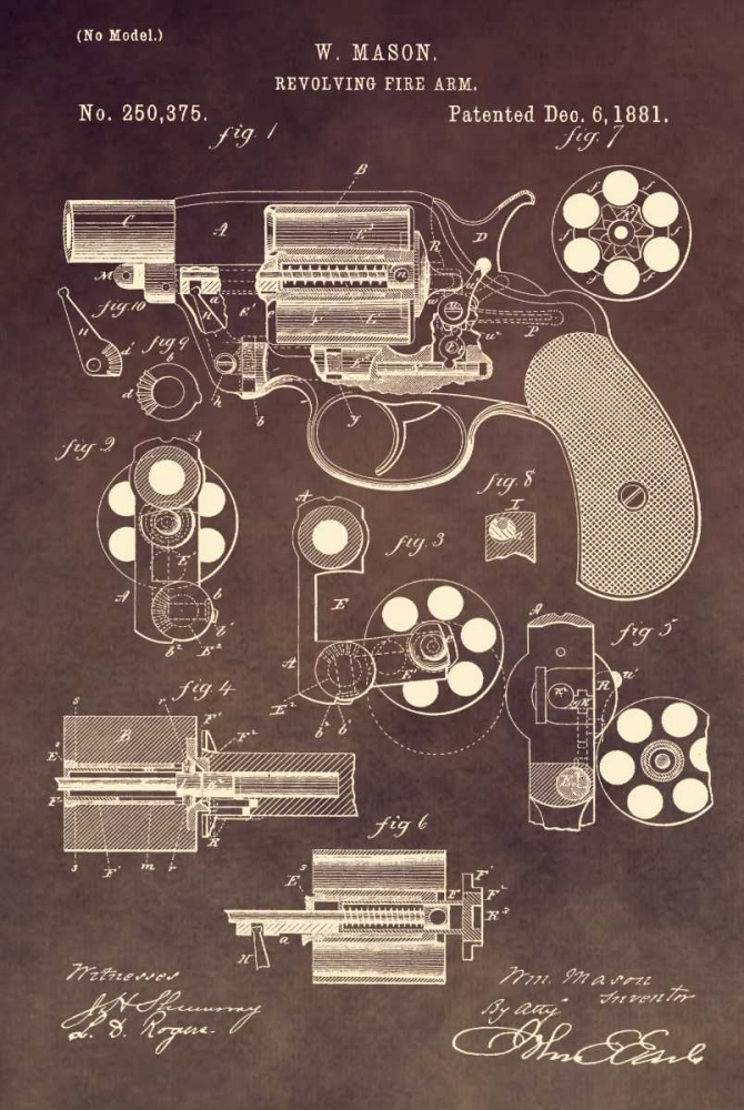 Art Print: Revolving Firearm - 1881-Brown
