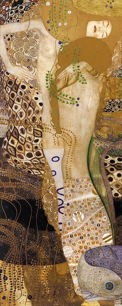 Wall Art Painting id:537658, Name: Sea Serpents II, Artist: Klimt, Gustav