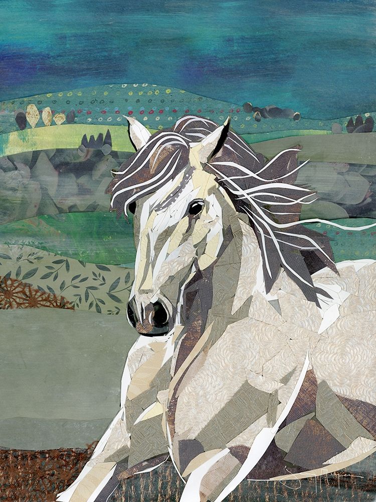 Wall Art Painting id:392045, Name: White Horse Freedom, Artist: McGee, Jenny