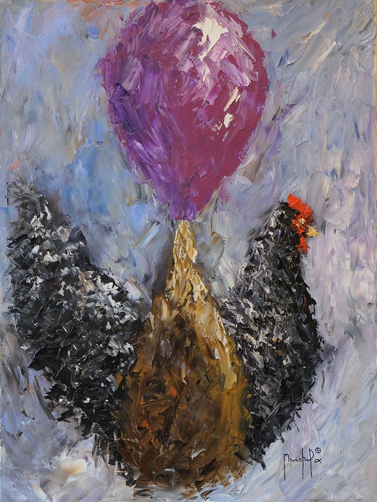 Wall Art Painting id:320770, Name: Rooster with Baloon, Artist: Foster, Joseph Marshal