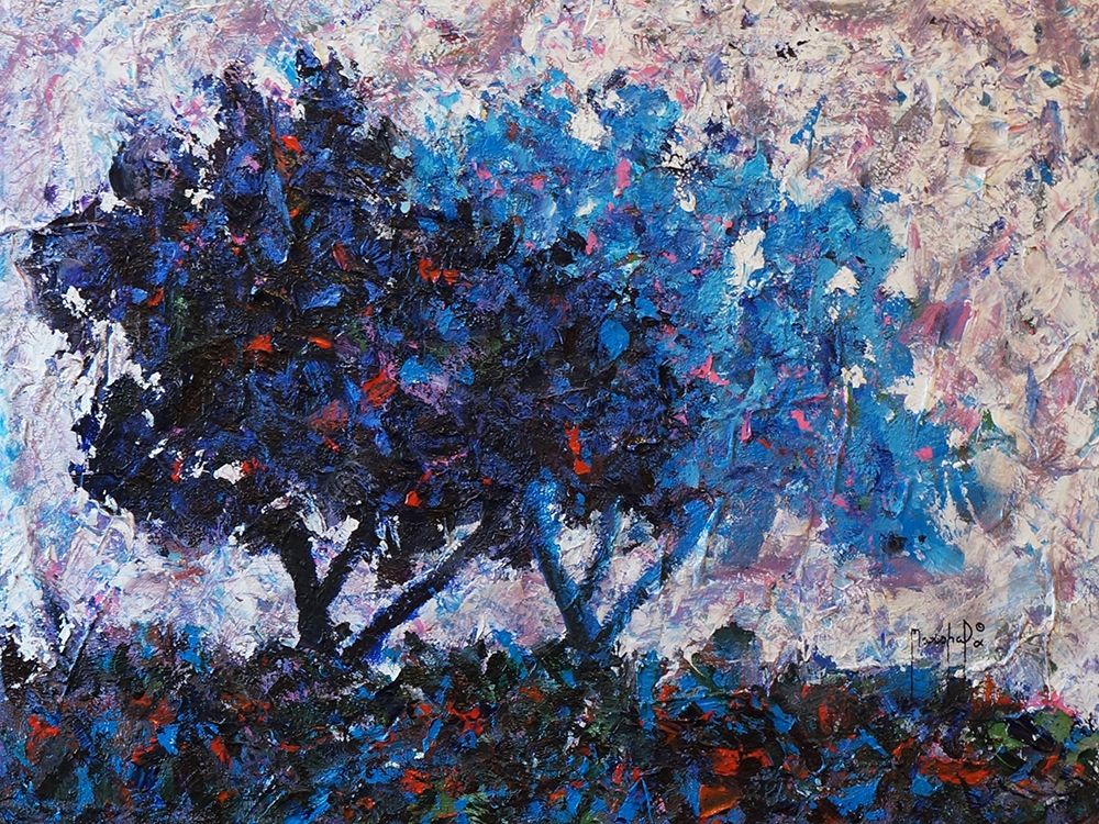 Wall Art Painting id:320786, Name: Blue Trees, Artist: Foster, Joseph Marshal