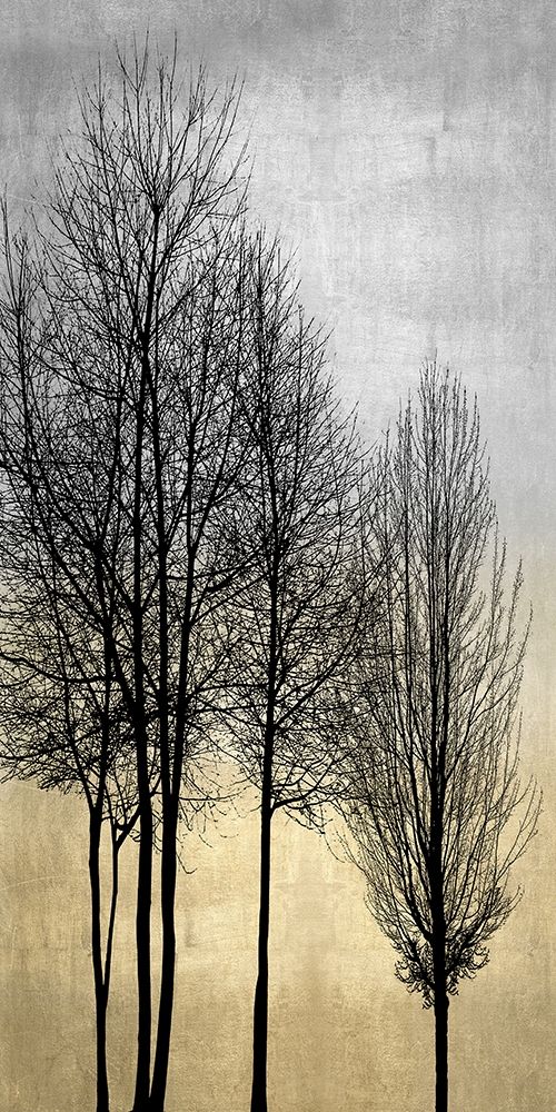 Wall Art Painting id:319720, Name: Trees on Silver and Gold I, Artist: Bennett, Kate