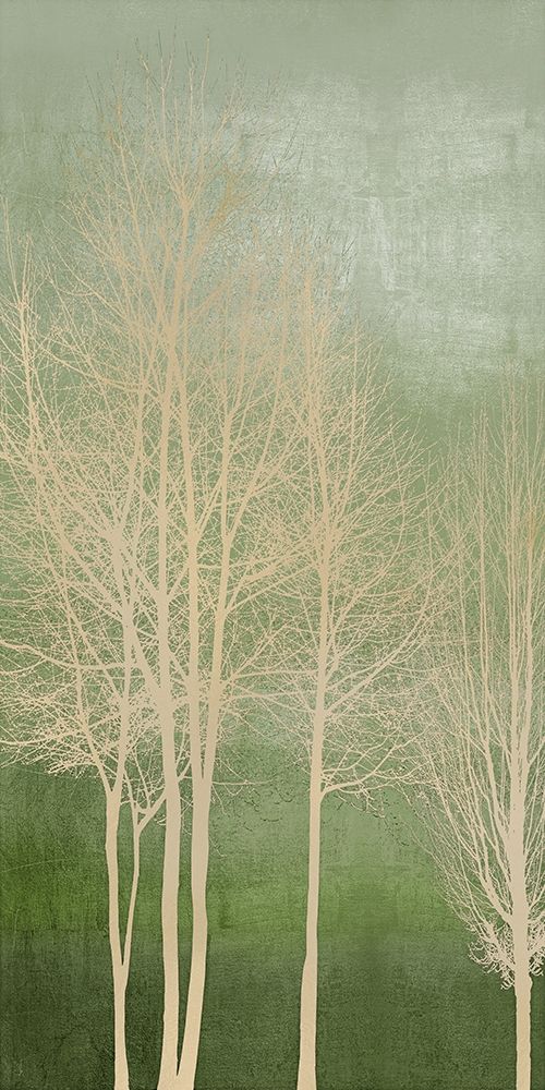 Wall Art Painting id:392202, Name: Trees on Green Panel I, Artist: Bennett, Kate