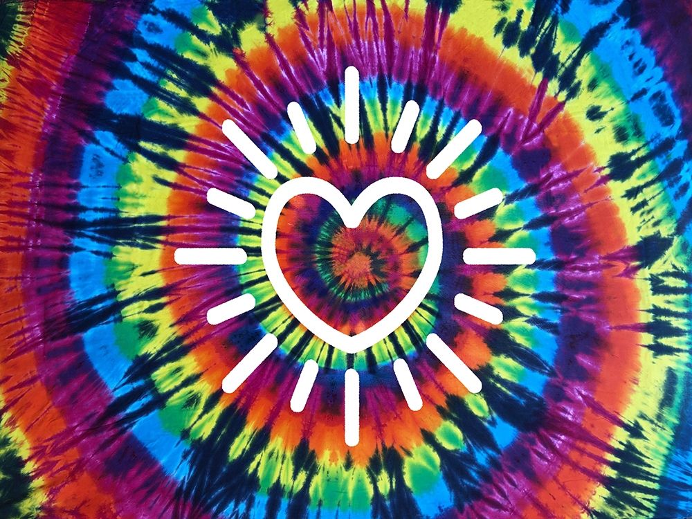Wall Art Painting id:325039, Name: Tie Dye Rainbow Radiant Heart, Artist: Kearns, Molly