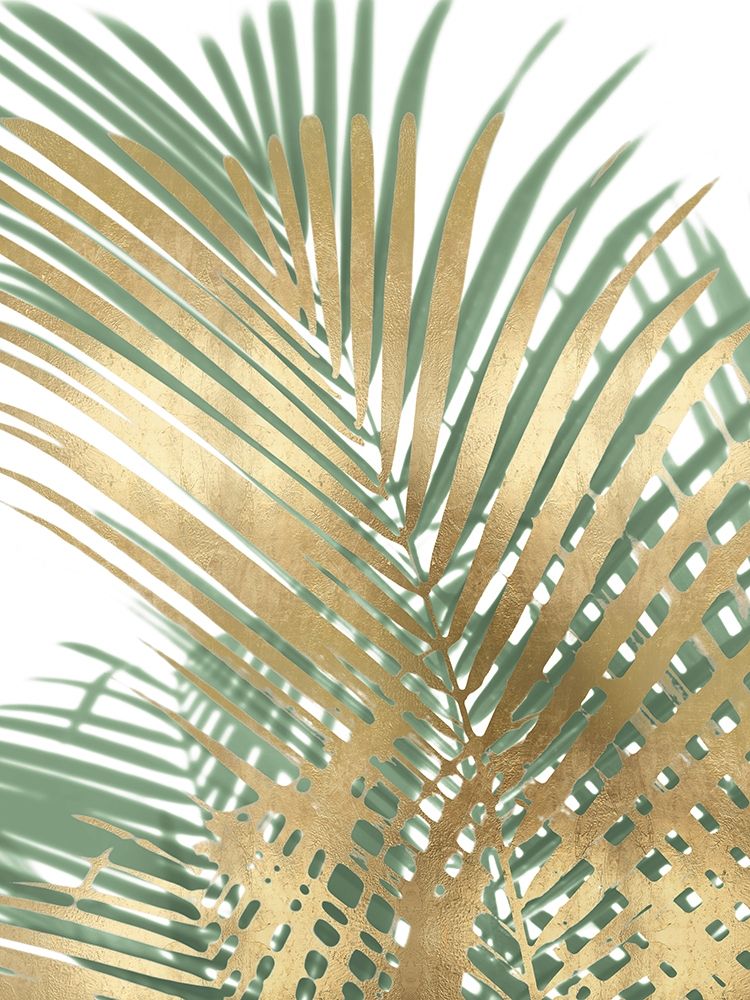 Wall Art Painting id:325127, Name: Palm Shadows Gold on Green I, Artist: Miller, Melonie