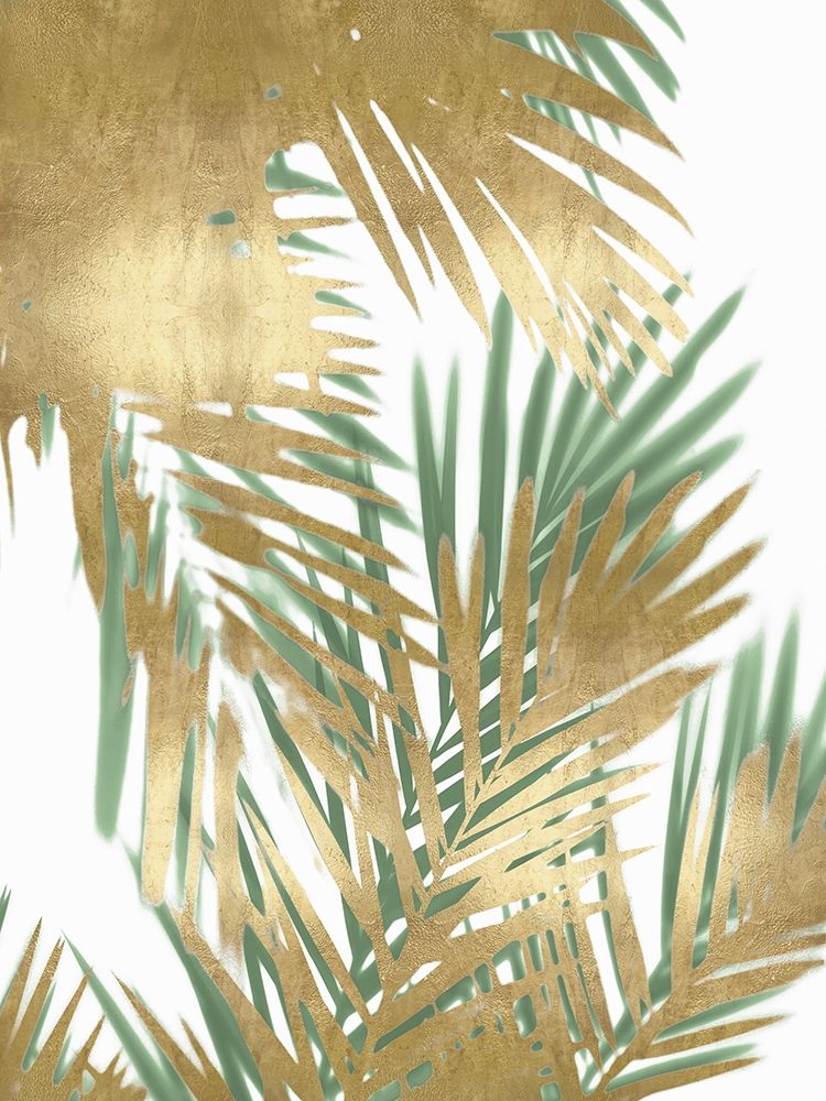 Wall Art Painting id:325128, Name: Palm Shadows Gold on Green II, Artist: Miller, Melonie