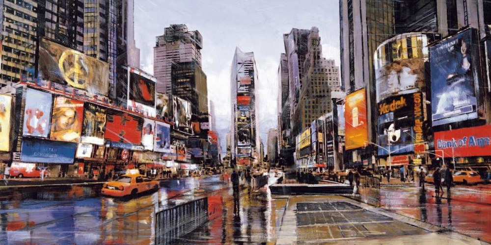 Wall Art Painting id:316638, Name: Evening in Times Square, Artist: Daniels, Matthew