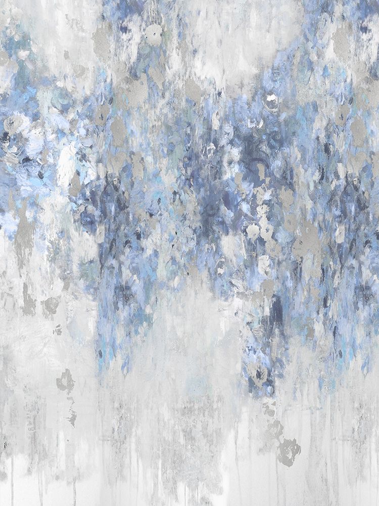 Wall Art Painting id:320284, Name: Cascade Blue with Silver, Artist: Robbins, Nikki