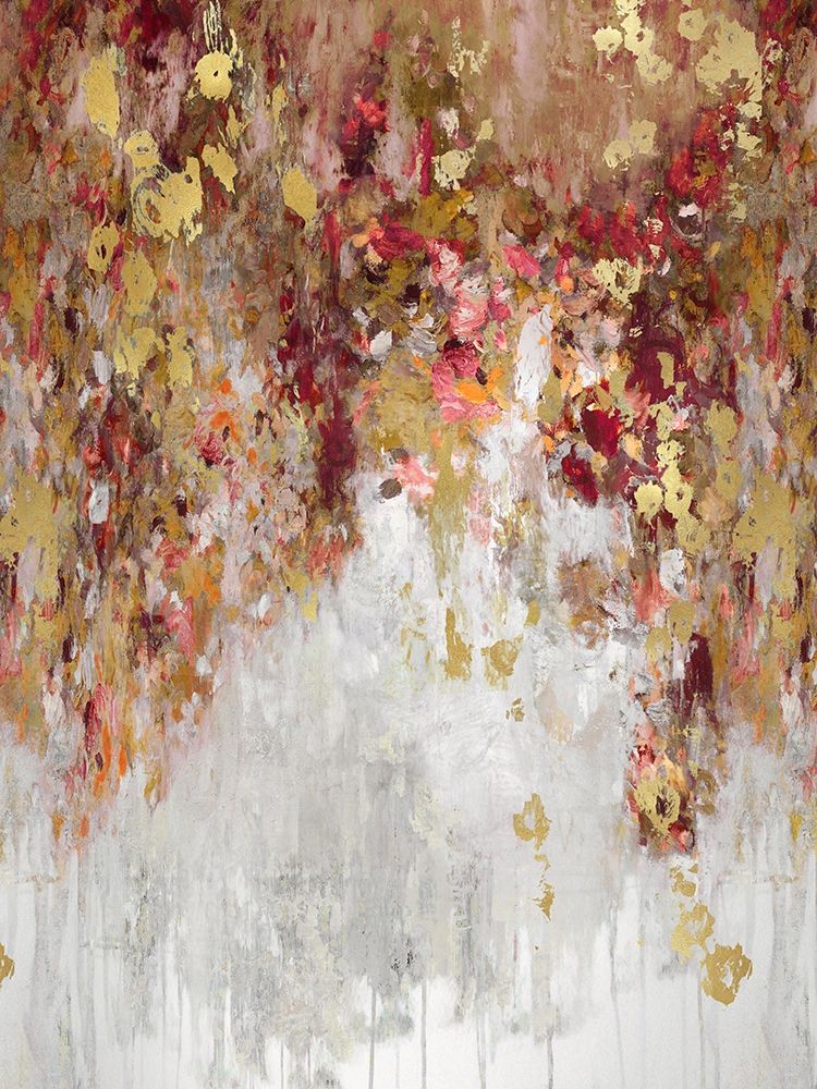 Wall Art Painting id:320288, Name: Cascade Red with Gold, Artist: Robbins, Nikki