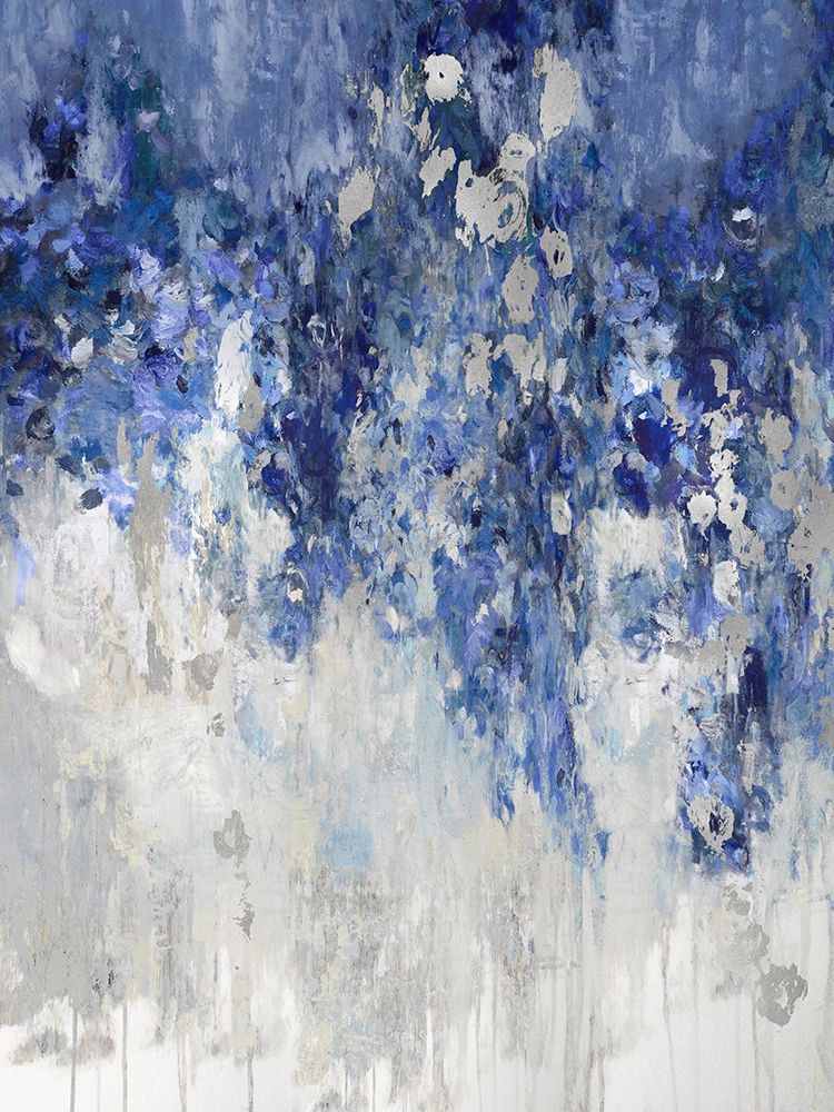 Wall Art Painting id:320303, Name: Cascade Indigo with Silver, Artist: Robbins, Nikki