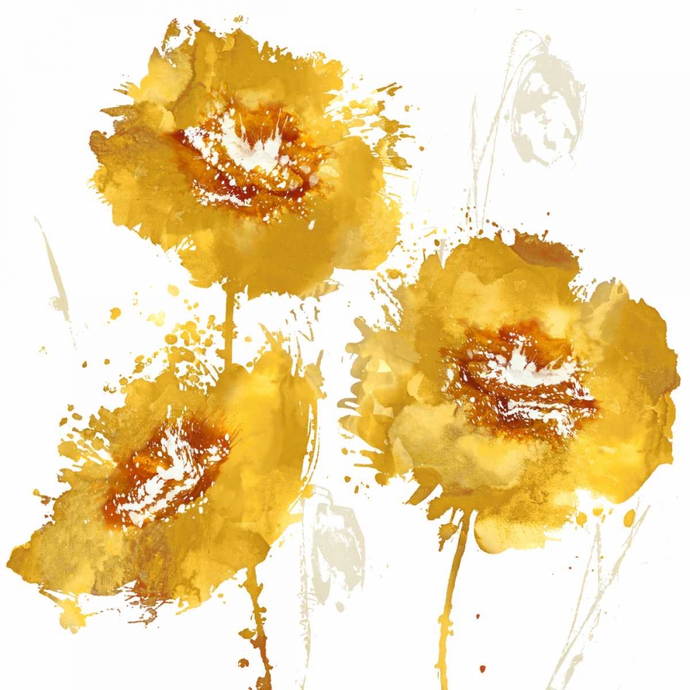 Wall Art Painting id:318696, Name: Flower Burst Trio in Amber, Artist: Austin, Vanessa
