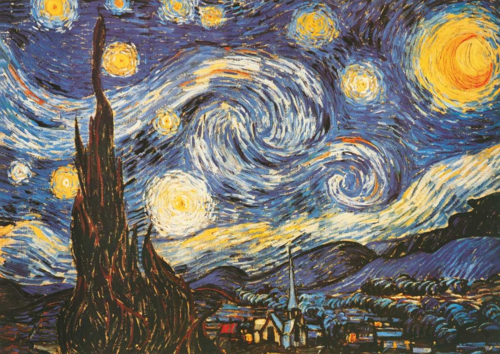 Wall Art Painting id:316995, Name: La notte stellata, Artist: Van Gogh, Vincent