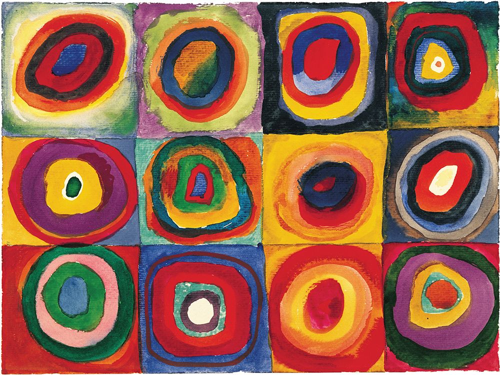 Wall Art Painting id:538064, Name: Squares with Concentric Circ, Artist: Kandinsky, Wassily