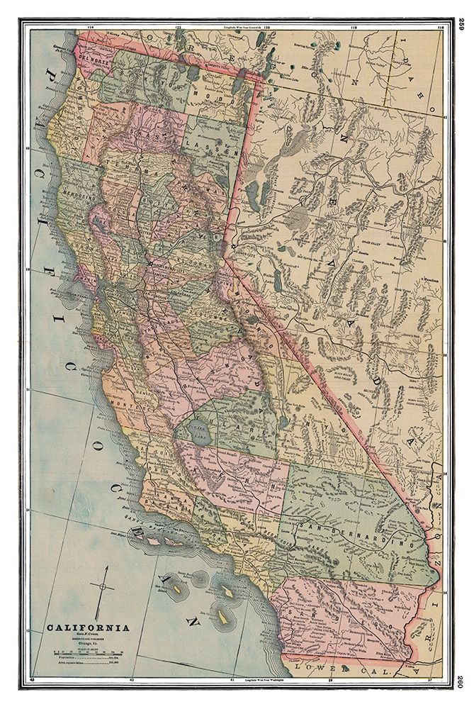 Wall Art Painting id:296587, Name: California - Johnson 1888, Artist: Johnson