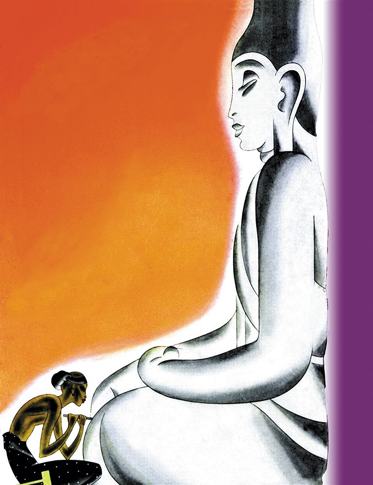 Wall Art Painting id:345427, Name: Burmese Sculptor at the knees of Buddha, 1933, Artist: McIntosh, Frank