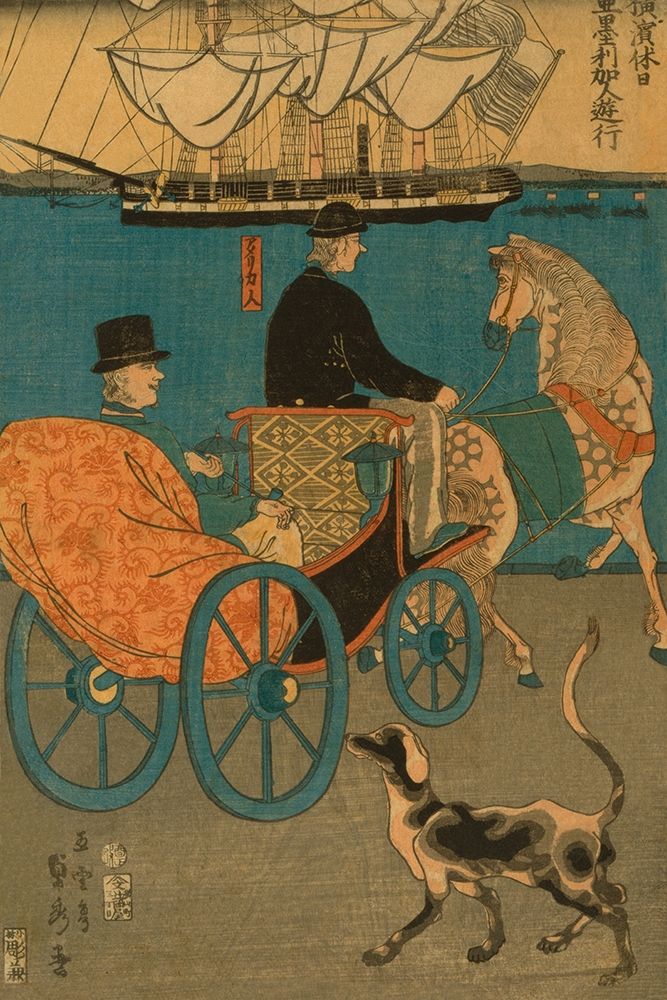 Wall Art Painting id:346866, Name: Americans enjoying Sunday in Yokohama (Yokohama kyujitsu Amerikajin yuko), 1861, Artist: Utagawa, Sadahide