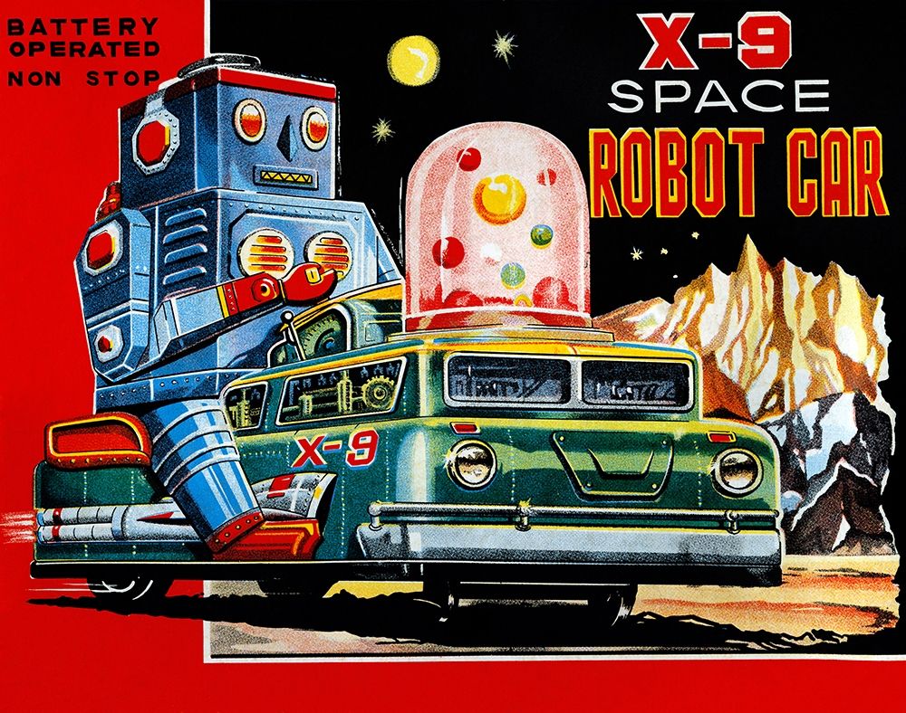 Wall Art Painting id:346380, Name: X-9 Space Robot Car, Artist: Retrobot