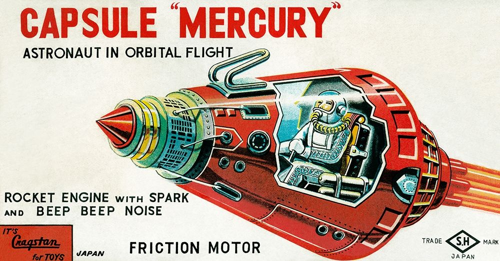 Wall Art Painting id:346389, Name: Capsule Mercury, Artist: Retrobot