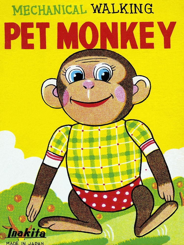 Wall Art Painting id:346413, Name: Mechanical Walking Pet Monkey, Artist: Retrobot