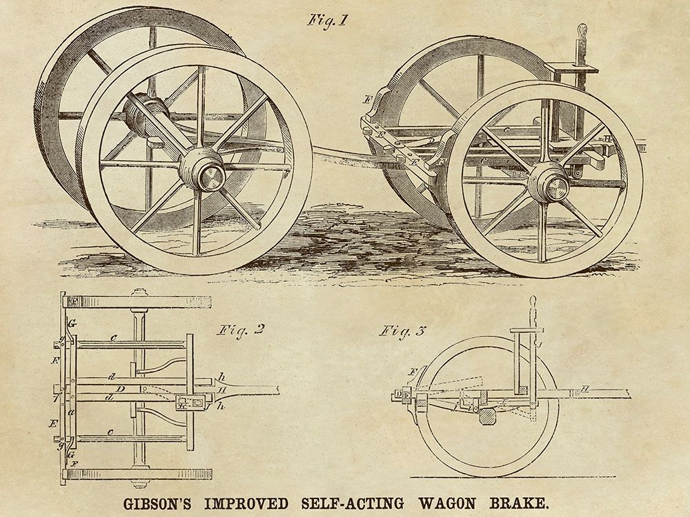 Wall Art Painting id:345700, Name: Gibsons Improved Self-Acting Wagon Brake, Artist: Inventions