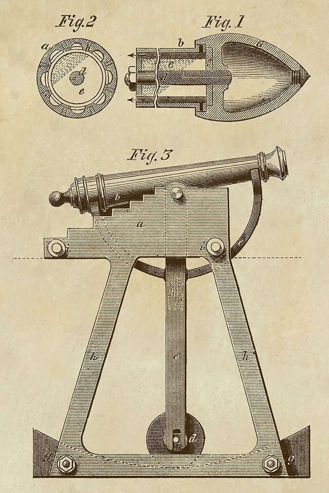 Wall Art Painting id:345706, Name: Device for Adjusting Cannon Trajectory and Accuracy, Artist: Inventions