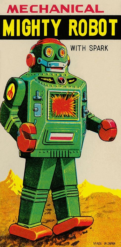 Wall Art Painting id:346448, Name: Mechanical Mighty Robot, Artist: Retrobot
