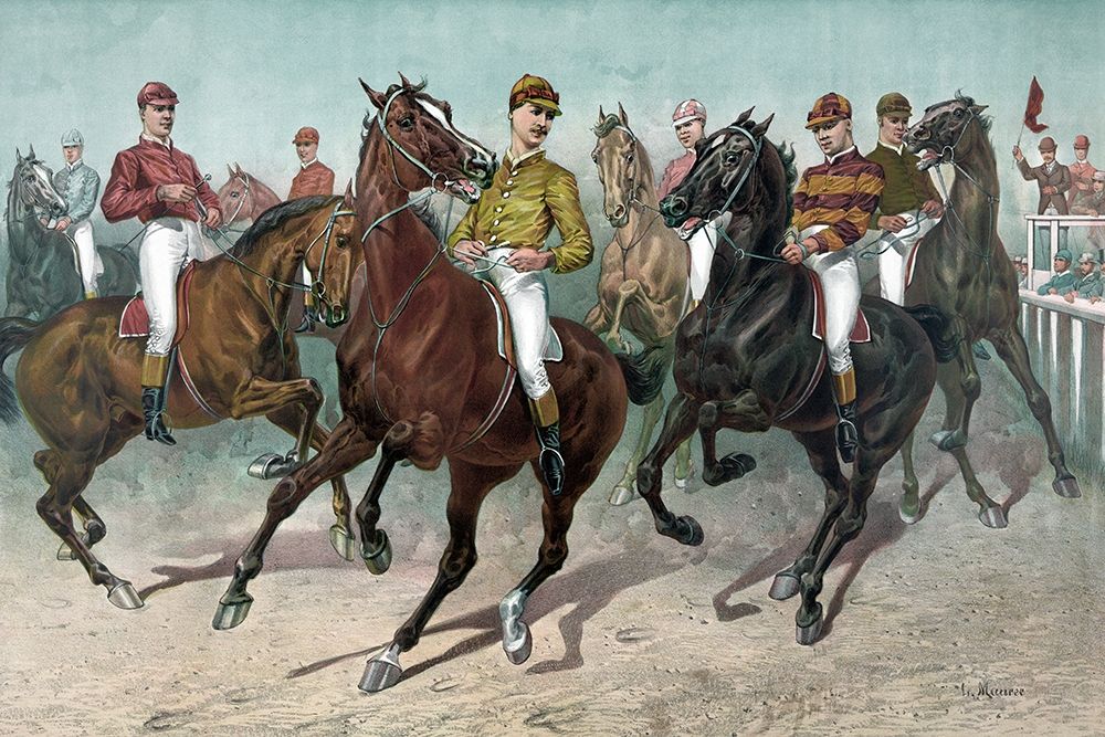 Wall Art Painting id:345141, Name: Eager for the race, Artist: Currier and Ives