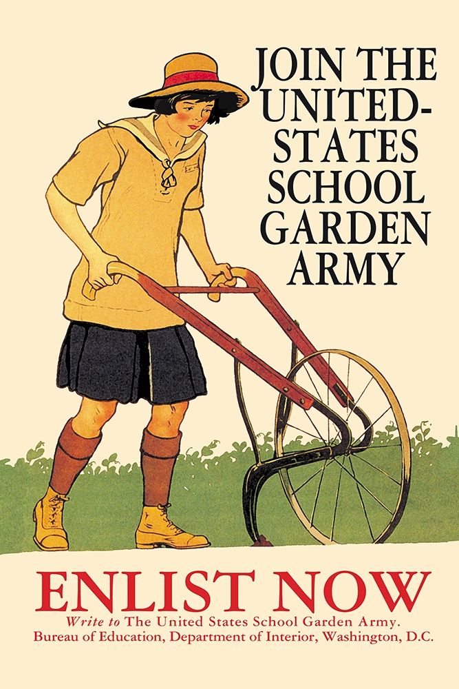 Wall Art Painting id:345188, Name: Join the United States School Garden Army, Artist: Penfield, Edward