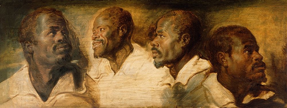 Wall Art Painting id:347936, Name: Four Studies of a Male Head, Artist: Rubens, Peter Paul
