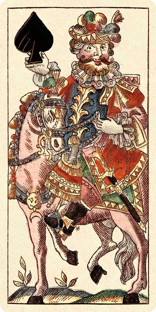 Wall Art Painting id:344914, Name: Knight of Spades (Bauern Hochzeit Deck), Artist: Gobl, Andreas Benedictus