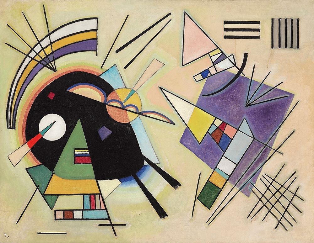 Wall Art Painting id:344185, Name: Black and Violet, 1923, Artist: Kandinsky, Wassily