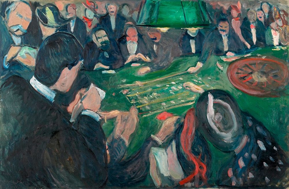 Wall Art Painting id:344632, Name: At the Roulette Table in Monte Carlo, 1892, Artist: Munch, Edvard