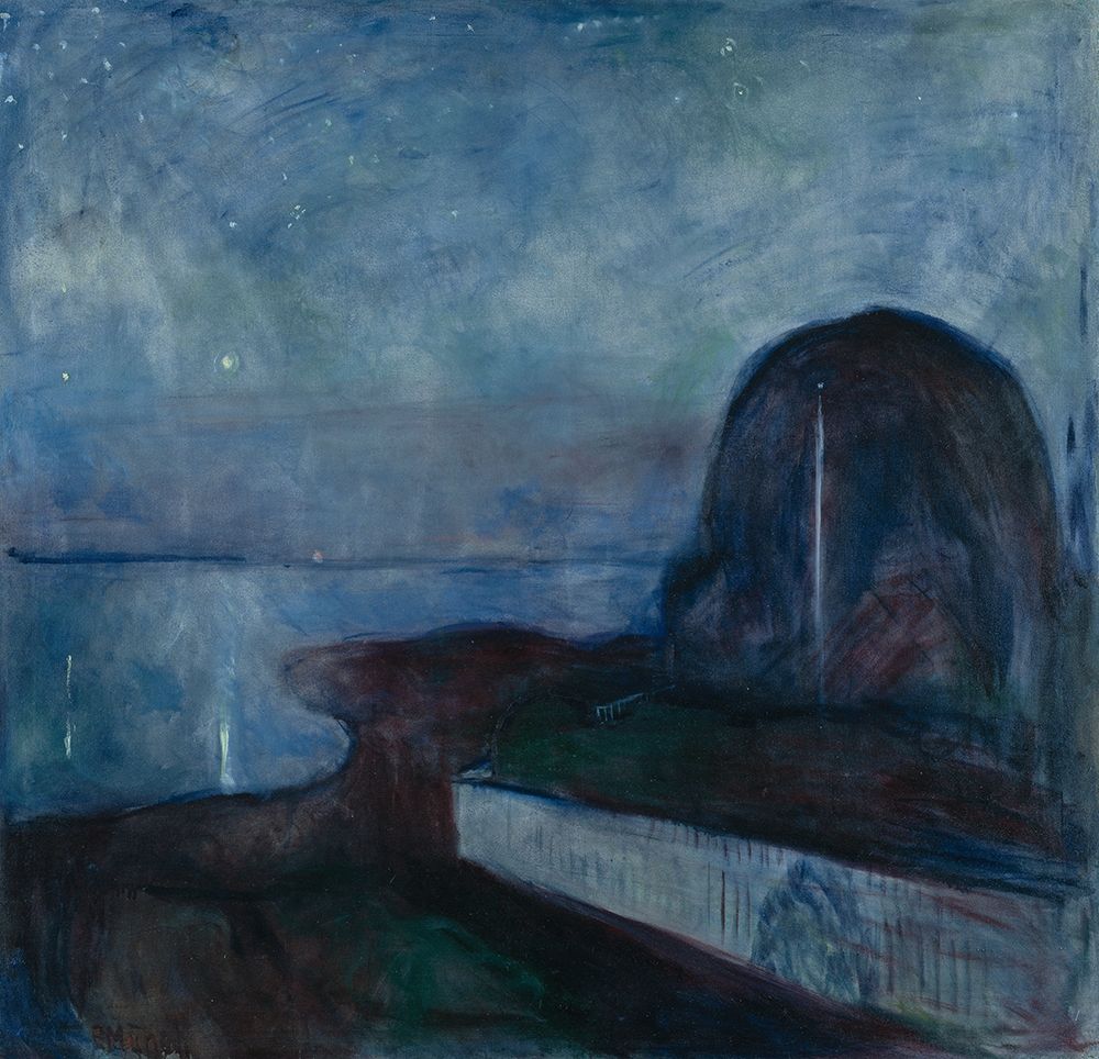 Wall Art Painting id:344633, Name: Starry Night, 1983, Artist: Munch, Edvard