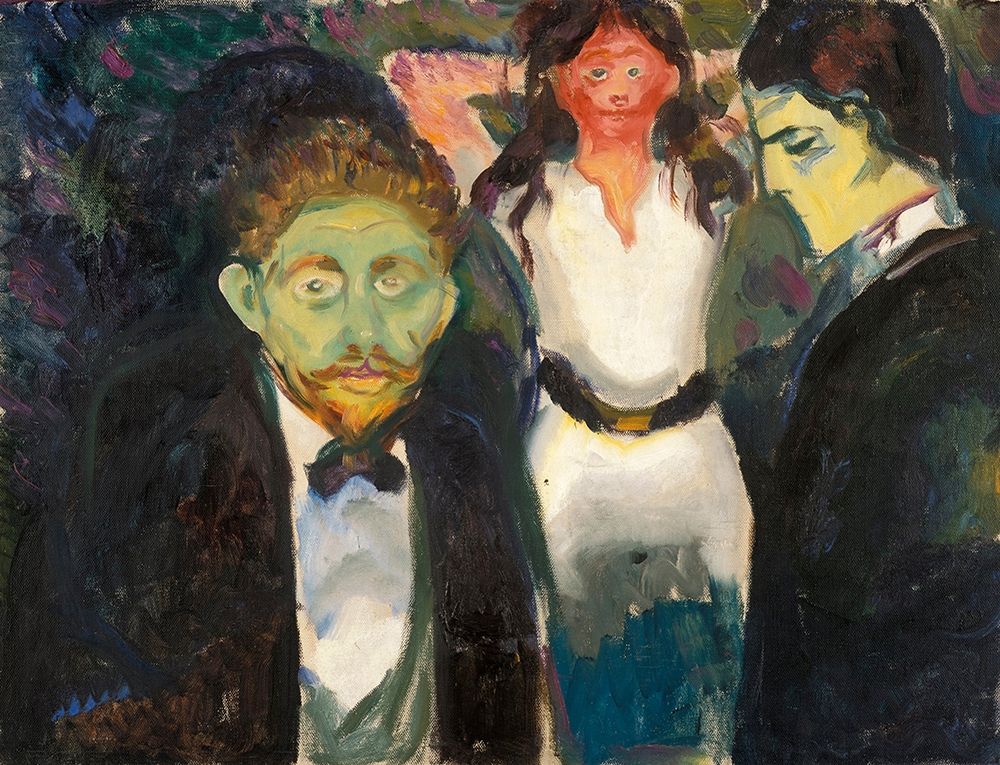 Wall Art Painting id:344644, Name: Jealousy, 1907, Artist: Munch, Edvard