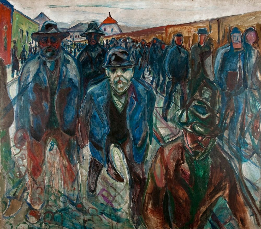 Wall Art Painting id:344649, Name: Workers on their Way Home, 1913-1914, Artist: Munch, Edvard