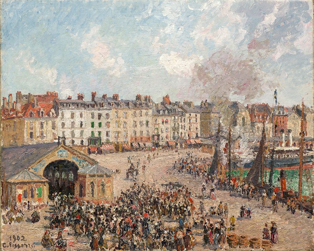 Wall Art Painting id:343814, Name: Fishmarket, Artist: Pissarro, Camille