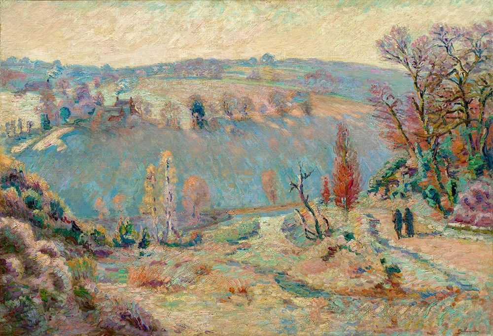 Wall Art Painting id:343878, Name: Valley of the Sedelle at Pont Charraud White Frost, Artist: Guillaumin, Armand