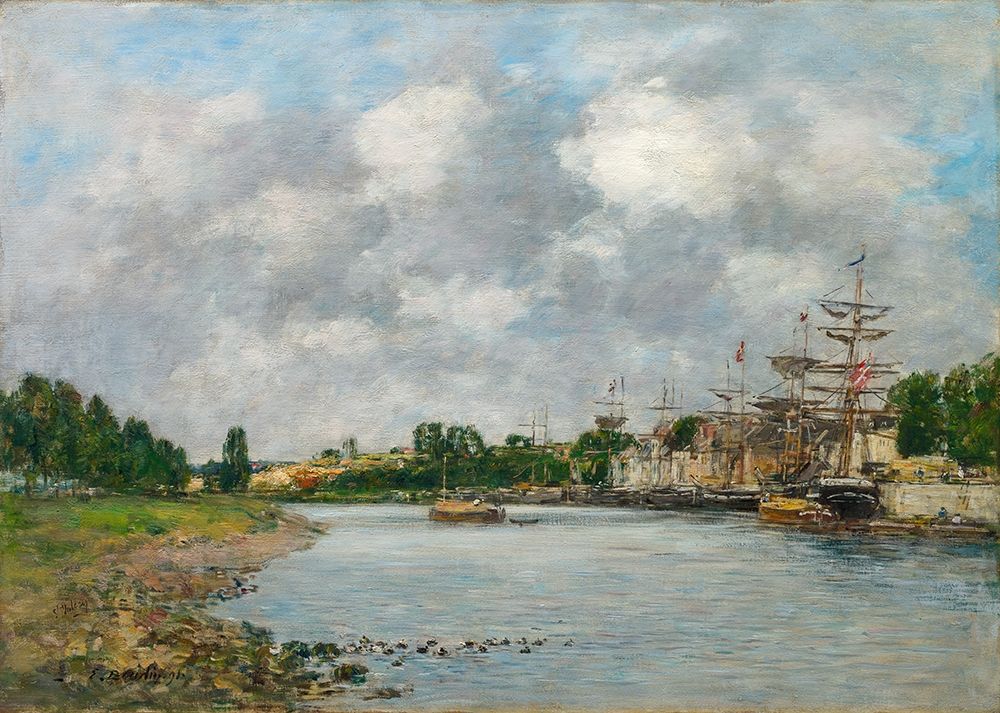 Wall Art Painting id:343904, Name: View of the Port of Saint-Valery-sur-Somme, Artist: Boudin, Eugene