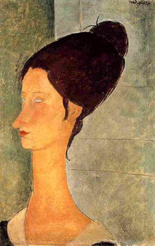 Wall Art Painting id:349903, Name: Lady with black hair, Artist: Modigliani, Amedeo