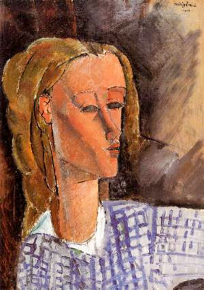 Wall Art Painting id:349915, Name: Portrait of Beatrice Hastings, 1916, Artist: Modigliani, Amedeo