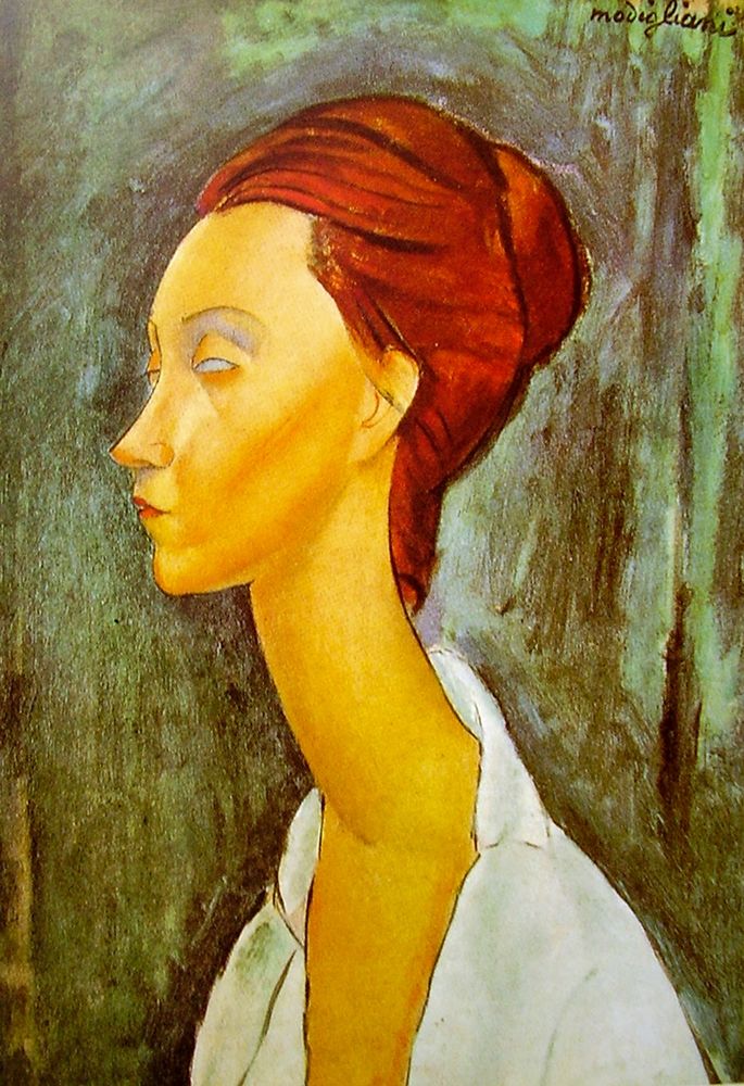 Wall Art Painting id:349931, Name: Portrait of Lunia Czechowska side view, Artist: Modigliani, Amedeo