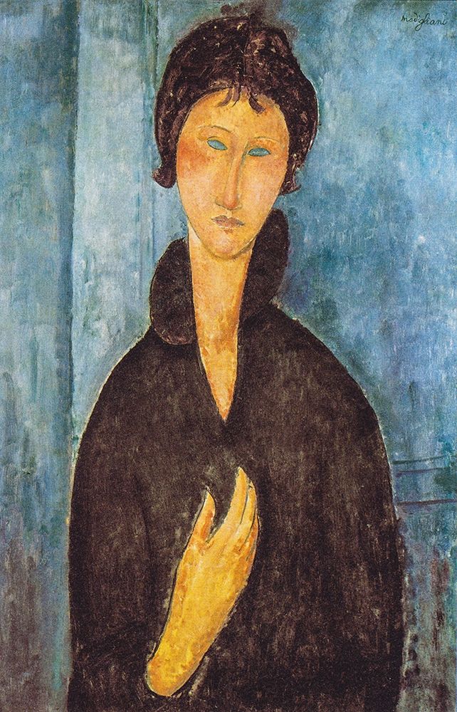 Wall Art Painting id:349963, Name: Die Frau mit blauen Augen, Artist: Modigliani, Amedeo