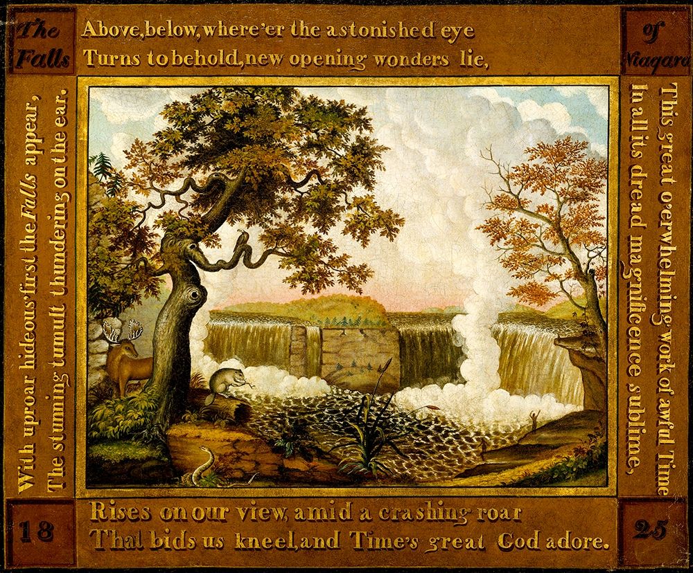 Wall Art Painting id:353341, Name: The Falls of Niagara, Artist: Hicks, Edward