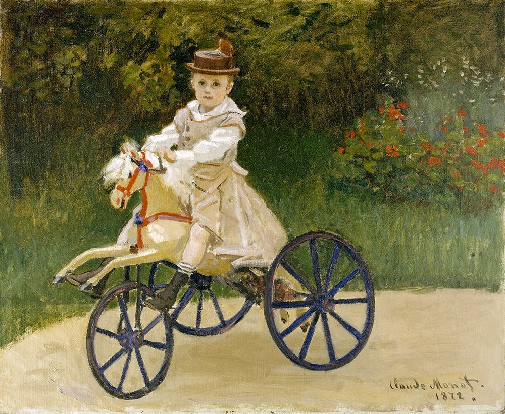 Wall Art Painting id:350503, Name: Jean Monet on his Hobby Horse, Artist: Monet, Claude